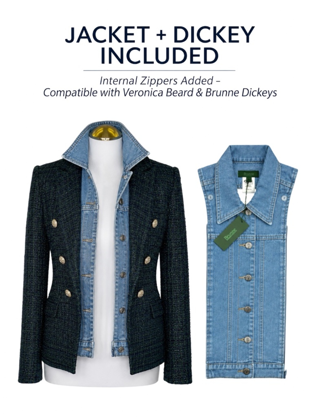 Custom Generation Love Blazer Sz S + BRUNNE Light Denim Dickey 00-14